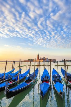 San Giorgio Maggiore church and gondolas in Venice - Italy