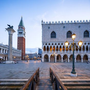 San Marco square in the morning, Venice Italy.