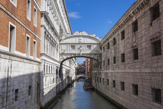 Famous Bridge of Sighs in Venice, Italy 