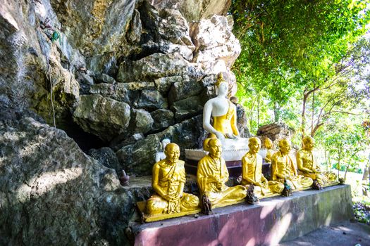 group of Buddha images at the cave,Chiangrai,Thailand