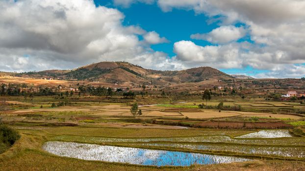 The beautiful landscapes of the central highland areas of Madagascar