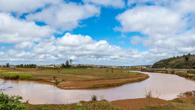 The beautiful landscapes of the central highland areas of Madagascar