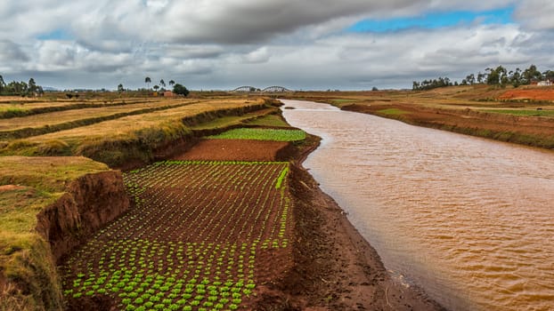 The beautiful landscapes of the central highland areas of Madagascar