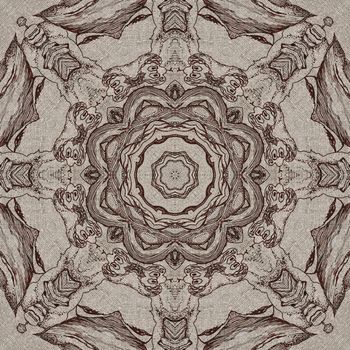 Seamless artistic background, abstract graphic pattern on vintage linen canvas