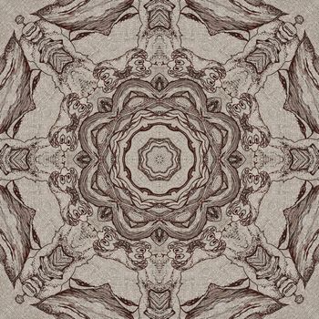 Seamless artistic background, abstract graphic pattern on vintage linen canvas