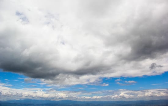 View point on mountain with cloud and sky