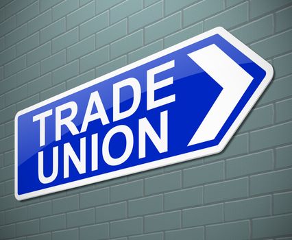 Illustration depicting a sign with a trade union concept.