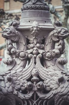 illumination, traditional street lamp with decorative metal flourishes