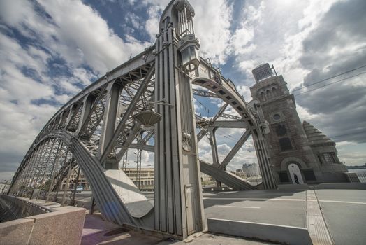 Bolsheokhtinsky Bridge, which connects the Okhta Region to the center just upstream from the Smolny Convent, is one of St. Petersburg's in Russia most impressive. 