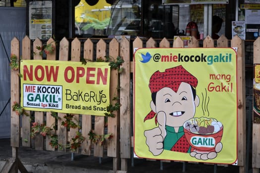 bandung, indonesia-june 9, 2014-mie kocok gakil cafe in bandung, west java-indonesia