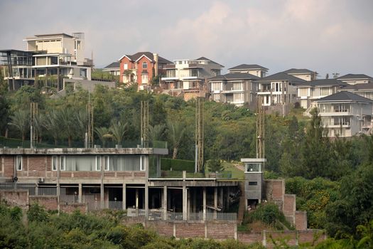 bandung, indonesia-june 9, 2014-luxury houses that located in dago area, bandung-west java
