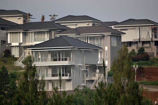 bandung, indonesia-june 9, 2014-luxury houses that located in dago area, bandung-west java