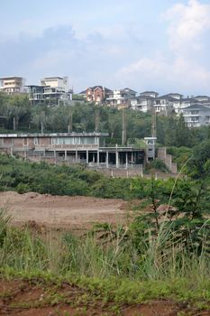 bandung, indonesia-june 9, 2014-luxury houses that located in dago area, bandung-west java