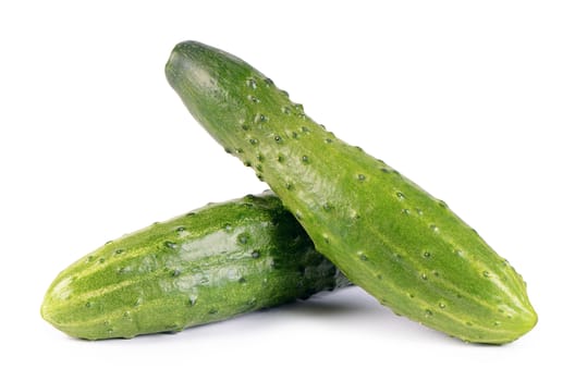 The fresh cucumber isolated on white background