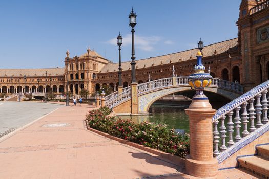 Famous Plaza de Espana in Seville, Andalusia, Spain