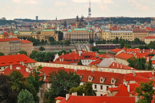 View of the city of Prague in the Czech Republic