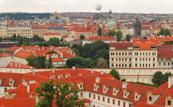 Colorful view of the city of Prague in the Czech Republic