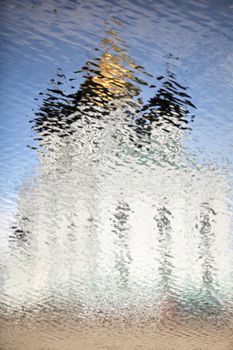 looming Russian church reflection ripples