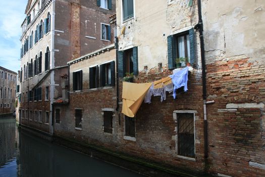 One of the side channels in Venice,Italy