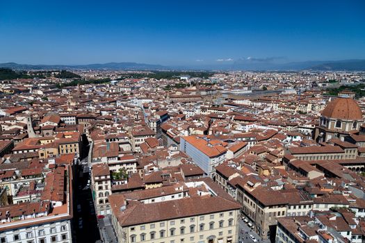 view of florence from bell tower on the  Piazza del Duomo