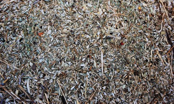Spices and herbs on oriental market 