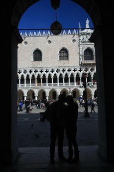 Couple in love in Venice,Italy