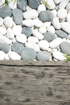 Two tone Pebbles used as part of a display