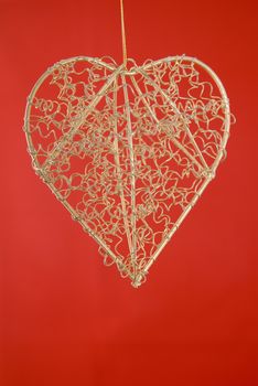 A romantic Valentines heart on a plain background