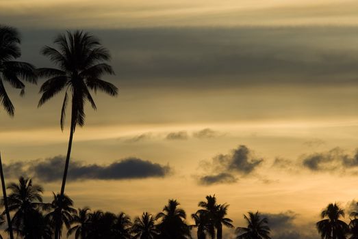 An evening sunset on the island of Mabul, Sabah, Borneo