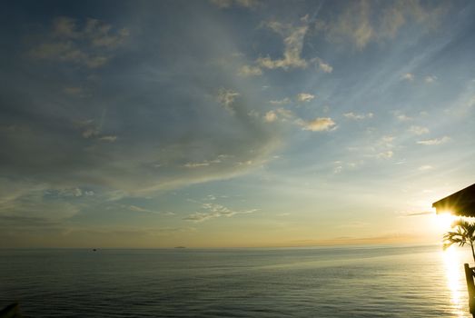 A morning sunrise on the island of Mabul, Sabah, Borneo