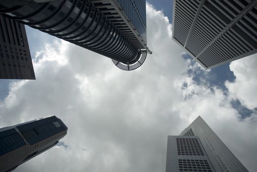 Modern City landscape showing tall office blocks