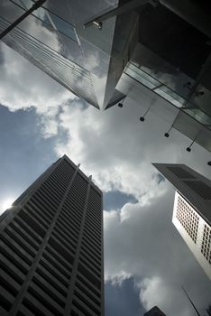 Modern City landscape showing tall office blocks