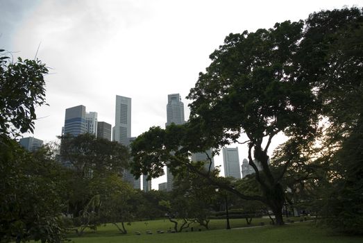 Modern City landscape showing tall office blocks