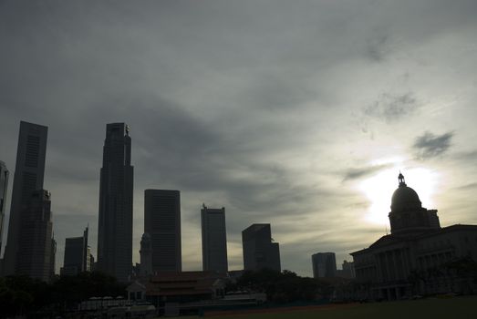 Modern City landscape showing tall office blocks