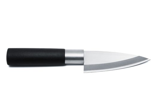 Asian kitchen knife on a white background