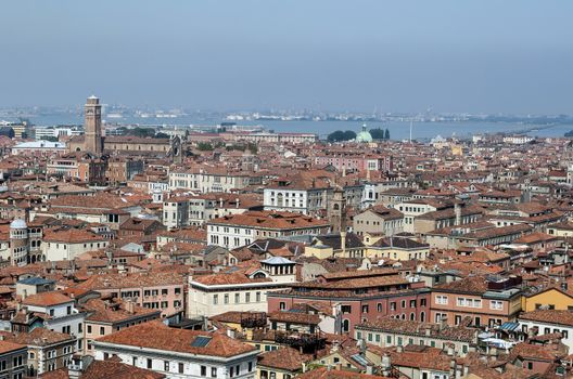 High angle view of Venice, in Italy.
