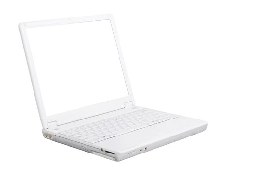 Modern white Laptop PC on isolated background