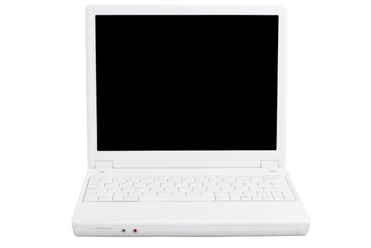 Modern white Laptop PC on isolated background