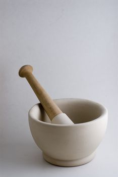 Pestle and Mortar with spice cooking ingredients