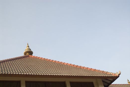 An Oriental Roof on a temple