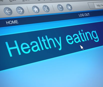 Illustration depicting a computer screen capture with a healthy eating concept.