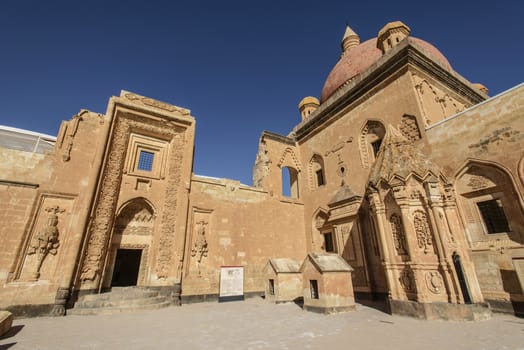 Ishak Pasha Palace (Constructed in 1685) is a semi-ruined palace located in the Dogubeyazit district of Agri province of Turkey.