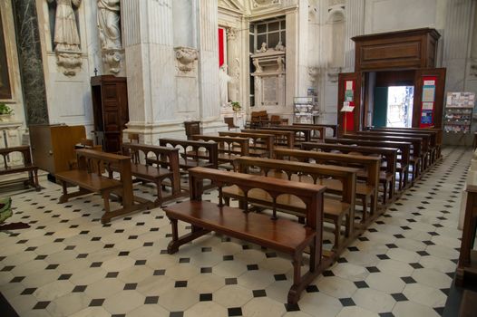 interior of an empty church of faithful