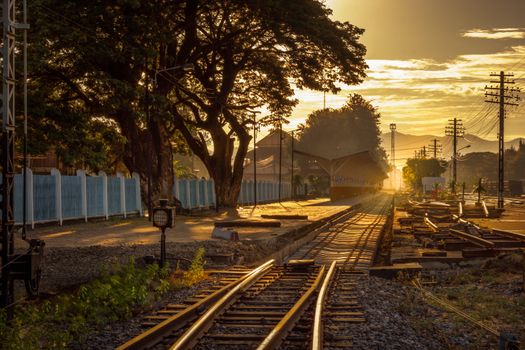 renovation of railway sleepers change to   concrete sleepers at train station.