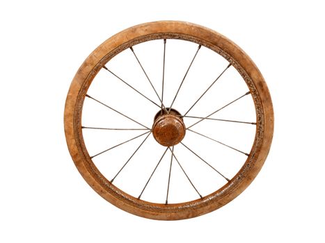 old rusty wheel from baby carriage