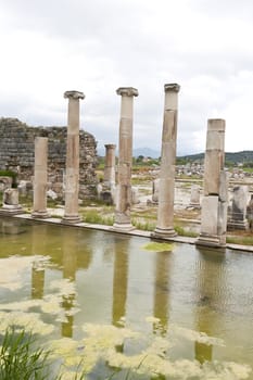 Ancient Roman ruins in Magnesia, Turkey.