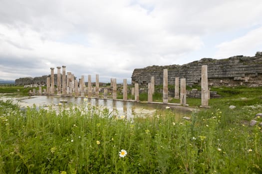 Ancient Roman ruins in Magnesia, Turkey.