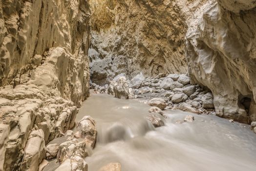 Saklikent Gorge, a slot canyon and tourist attraction in Southern Turkey near Fethiye