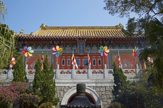 Po Lin Buddhist Monastery located on Ngong Ping Plateau on Lantau Island, Hong Kong, China