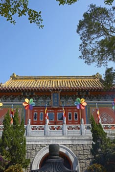 Po Lin Buddhist Monastery located on Ngong Ping Plateau on Lantau Island, Hong Kong, China